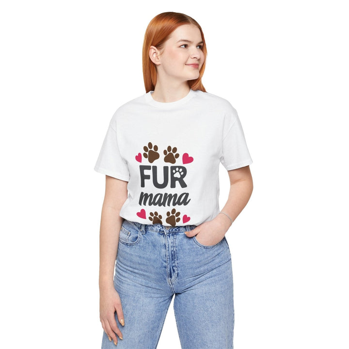 Fur Mama T-Shirt | Cute Paw Print Dog & Cat Mom Gift Tee - PawMaterial